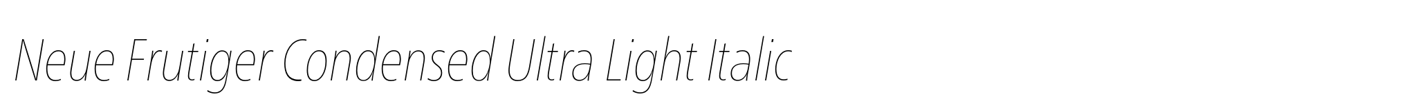 Neue Frutiger Condensed Ultra Light Italic image